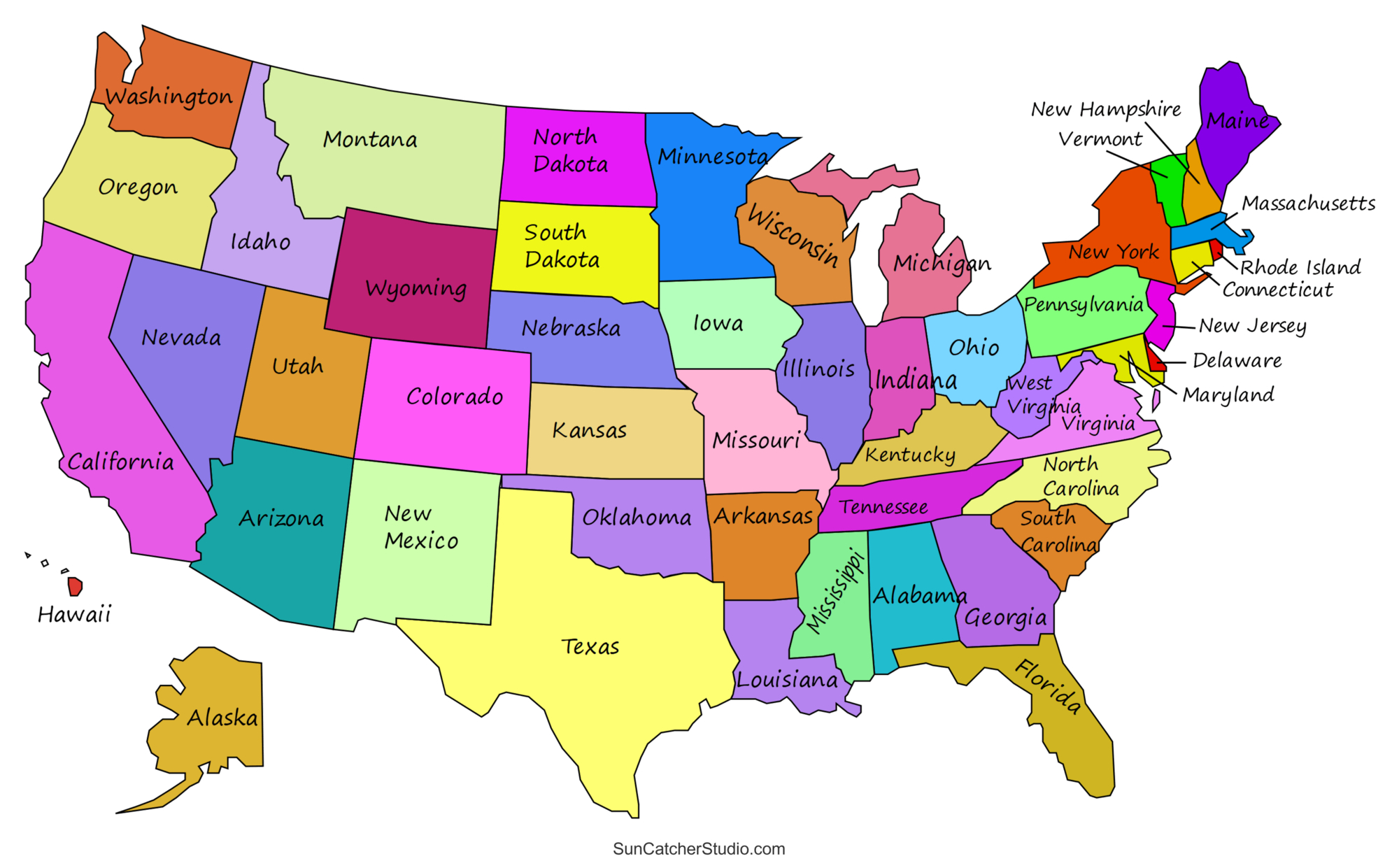 Printable Us Maps With States (Usa, United States, America) – Diy regarding Printable Map Of The Us With States