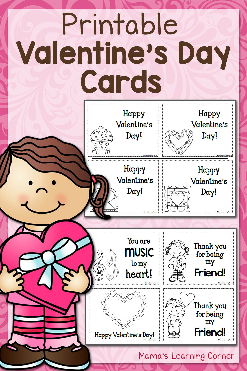 Printable Valentine'S Day Cards - Mamas Learning Corner inside Free Printable Valentines Cards For School