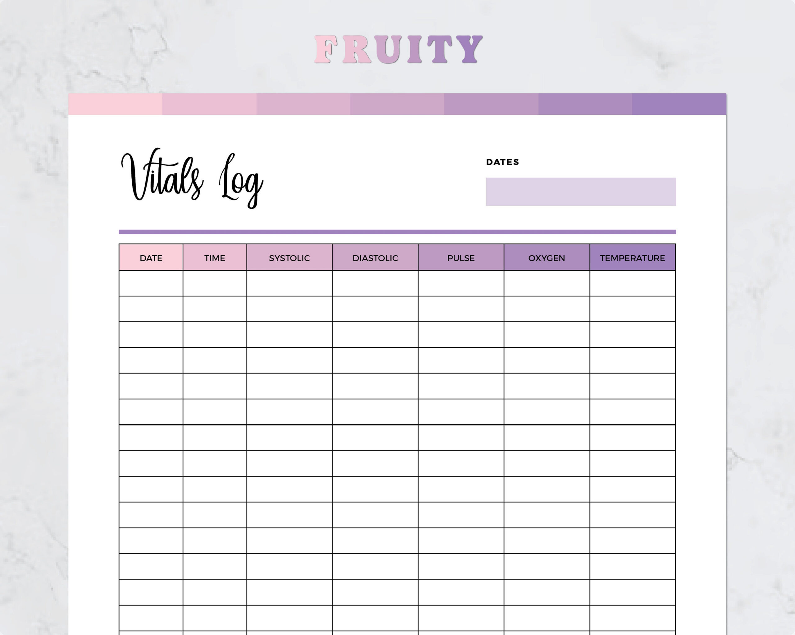 Printable Vitals Log, Blood Pressure Log, Vital Signs Sheet, Vital Sign  Sheet Vitals Log, Vital Signs Template, Vitals Tracker throughout Template Free Printable Vital Signs Flow Sheet