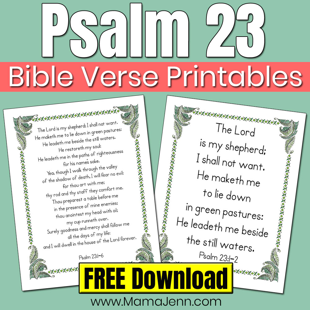 Psalm 23 Bible Verse Printables - Free Mini Posters To Download throughout Free Printable Psalm 23 Kjv Printable