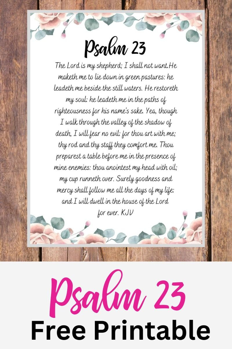 Psalm 23 Free Printable in Free Printable Psalm 23 Kjv Printable
