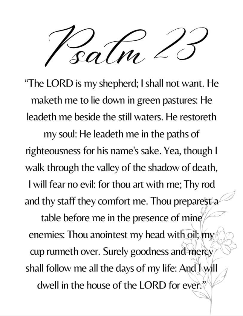 Psalms 23 Kjv Printable (8.5 X 11 “• A4 Size) - Etsy inside Free Printable Psalm 23 Kjv Printable