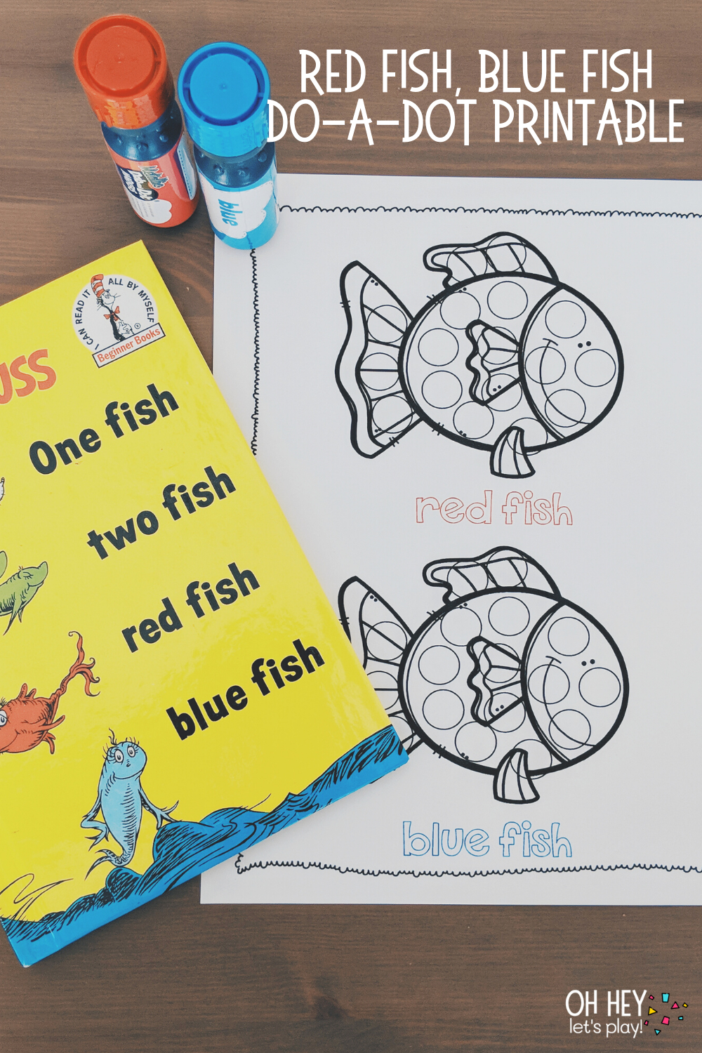Red Fish, Blue Fish Dr. Seuss Activities & Printables — Oh Hey with One Fish Two Fish Printable Images