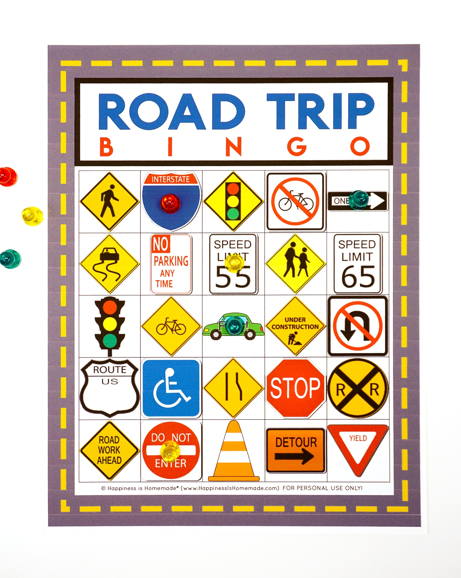Road Trip Bingo Game - Free Printable - Happiness Is Homemade inside Printable Car Games For Road Trips