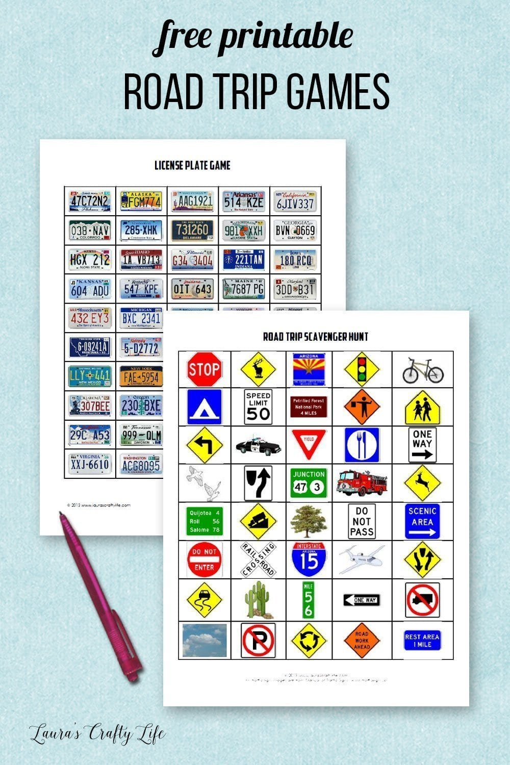 Road Trip Game Printables in Free Printable Road Trip Games
