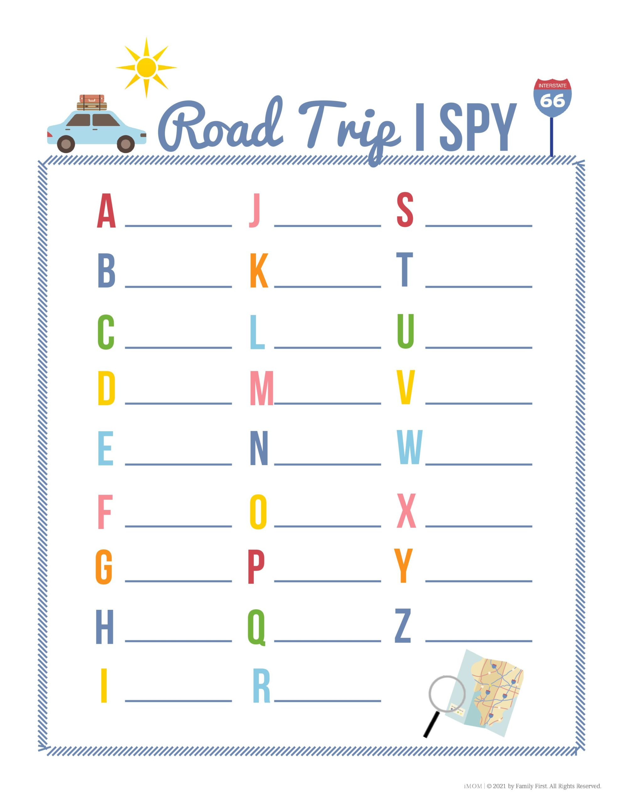 Road Trip Games For Summer - Imom for Free Printable Road Trip Games
