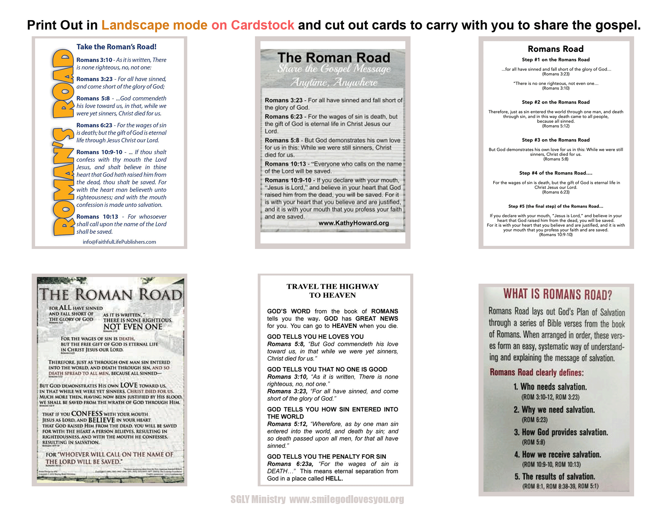 Romans Road Printable Pocket Cards pertaining to Romans Road to Salvation Printable