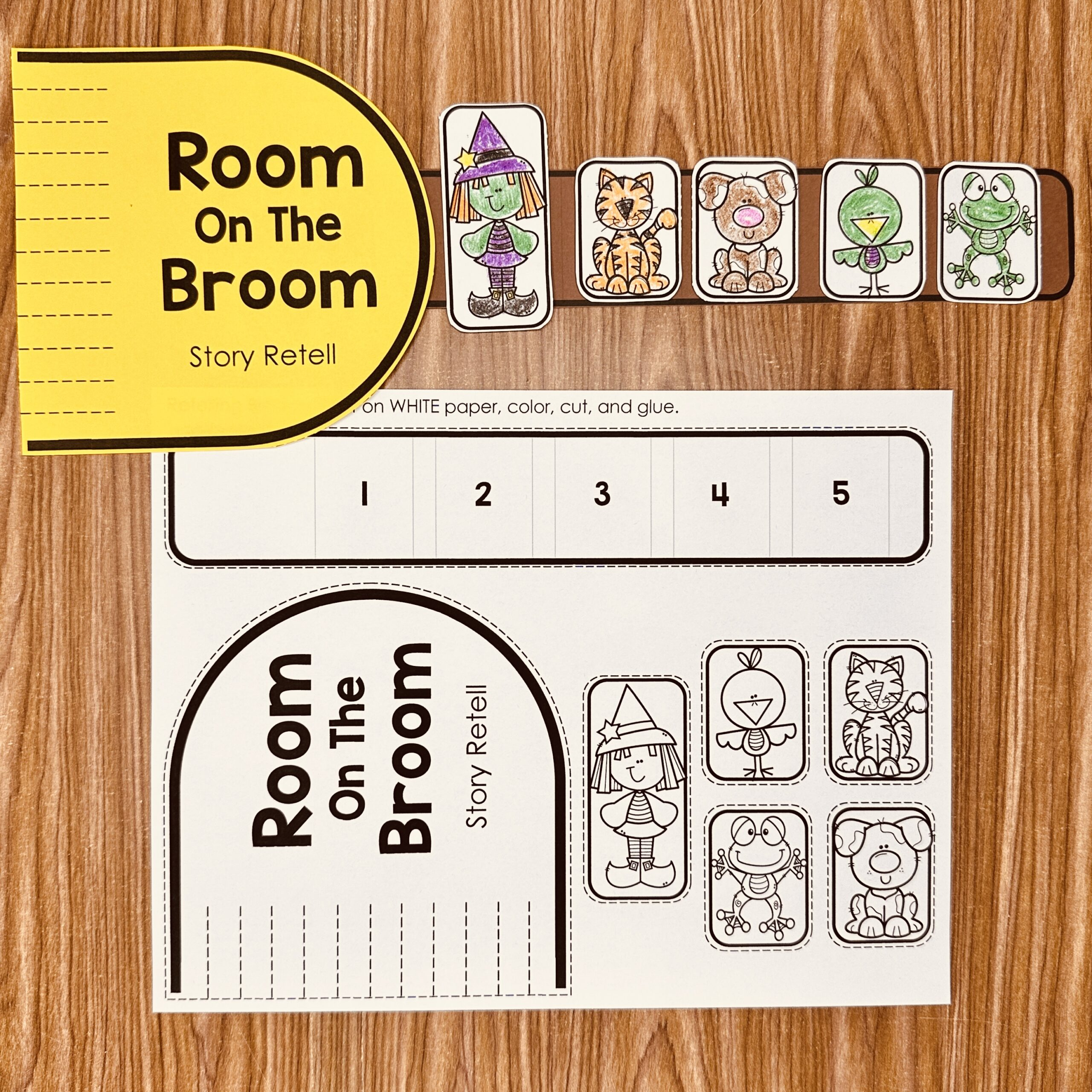 Room On The Broom Broom Sequencing Craft - Simply Kinder + regarding Room on the Broom Activities Printable