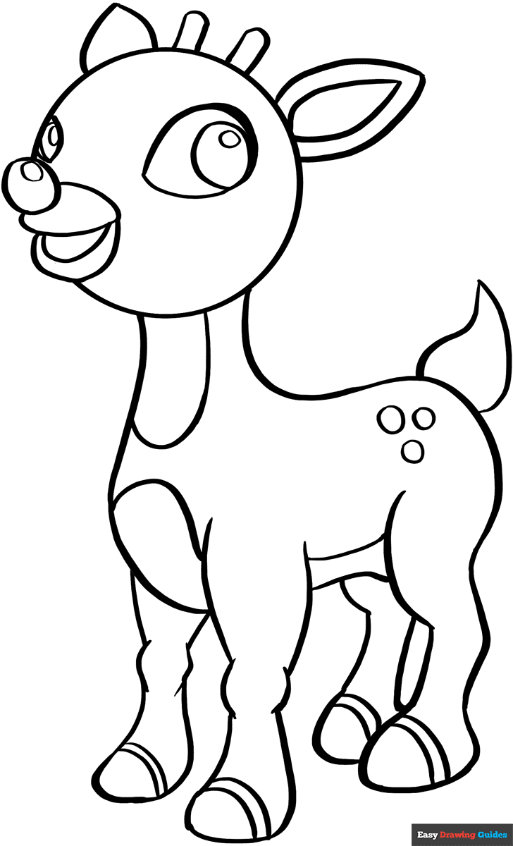 Rudolph The Red Nose Reindeer Coloring Page | Easy Drawing Guides regarding Rudolph The Red Nosed Reindeer Printable
