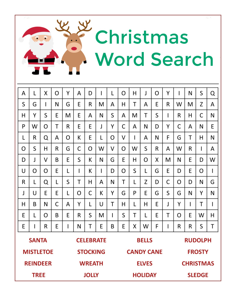 Santa'S Christmas Word Search Activity Page - Mama Likes This regarding Christmas Word Search Puzzles Printable