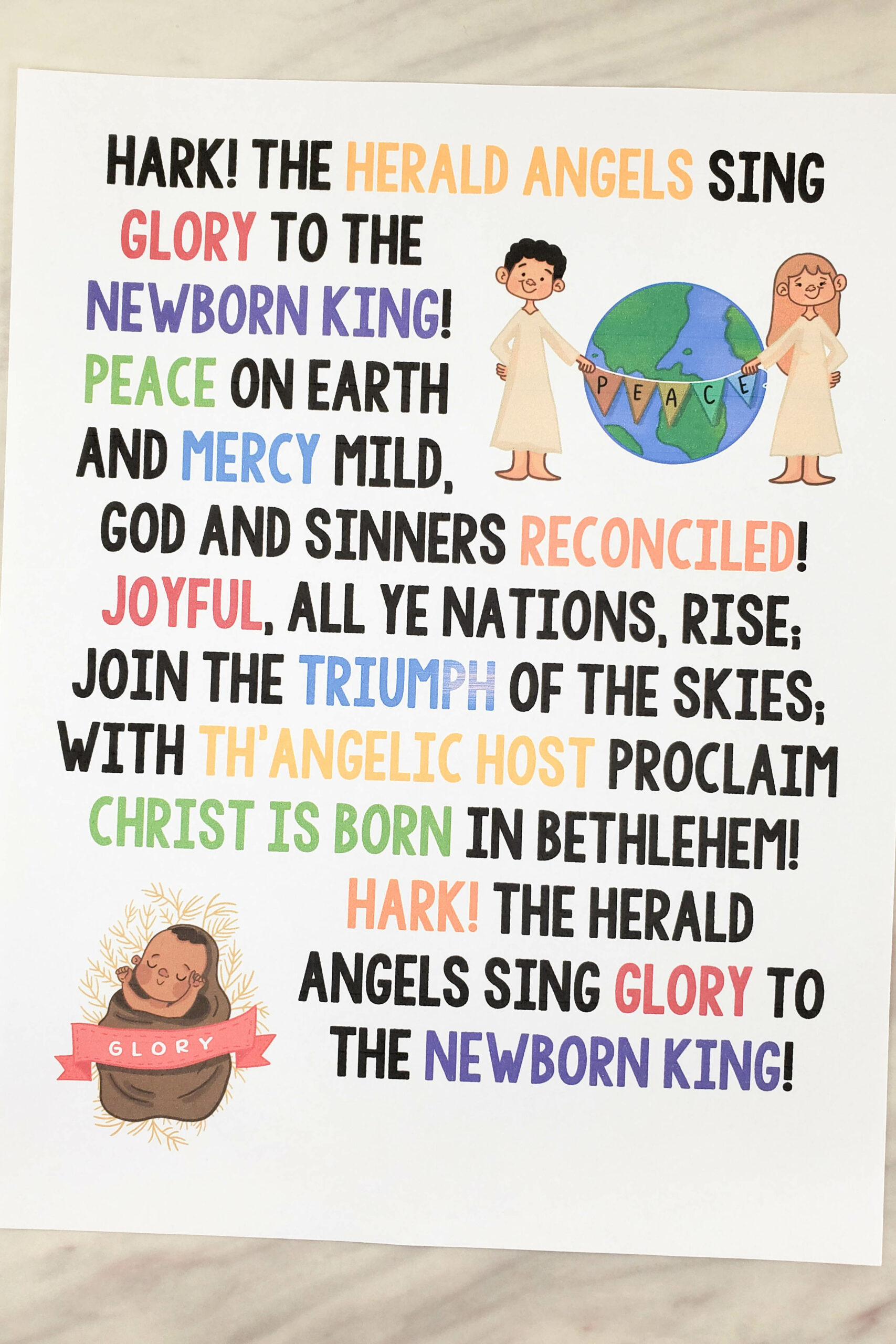 Shop: Hark! The Herald Angels Sing Flip Chart - Primary Singing regarding Words To Hark The Herald Angels Sing Printable