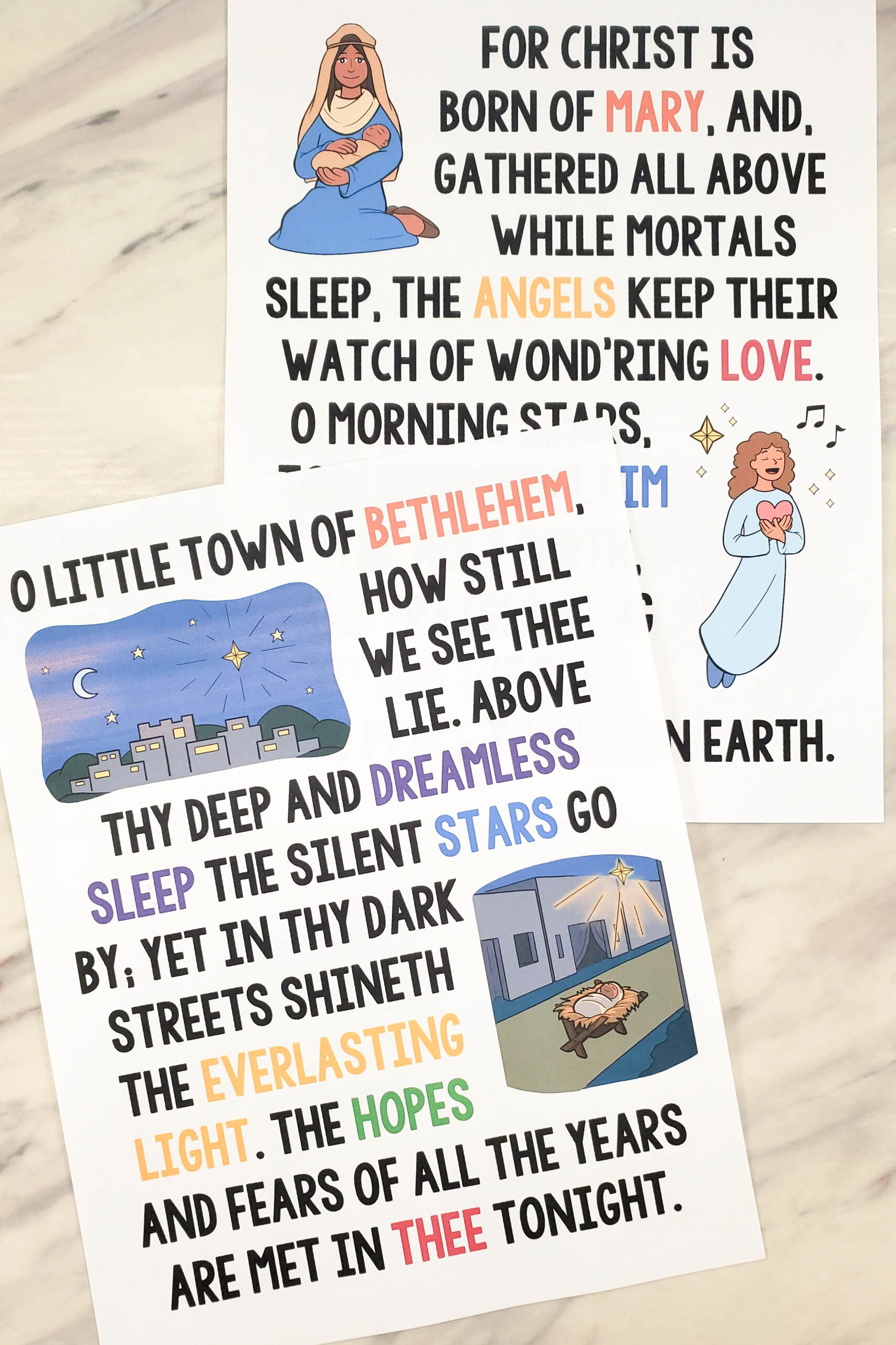 Shop: O Little Town Of Bethlehem Flip Chart - Primary Singing regarding Words to O Little Town of Bethlehem Printable