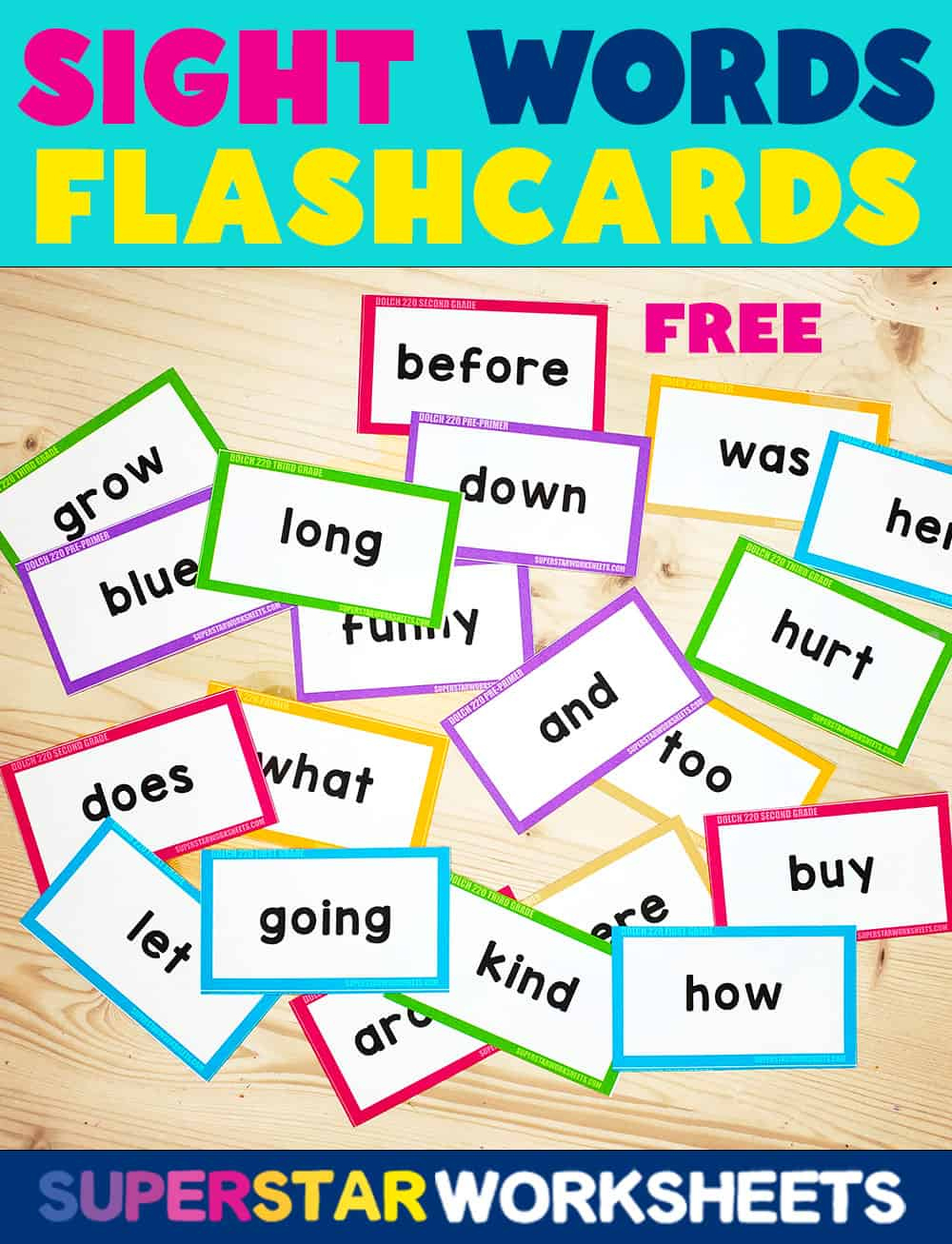 Sight Word Flashcards - Superstar Worksheets throughout Sight Words Flash Cards Printable