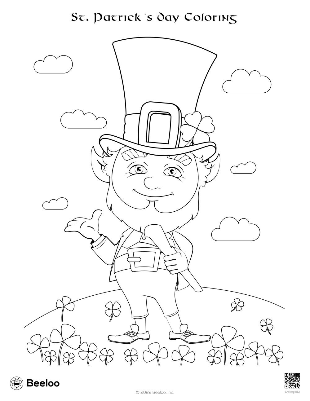 St. Patrick'S Day Coloring • Beeloo Printable Crafts And throughout St Patrick'S Day Craft Printable