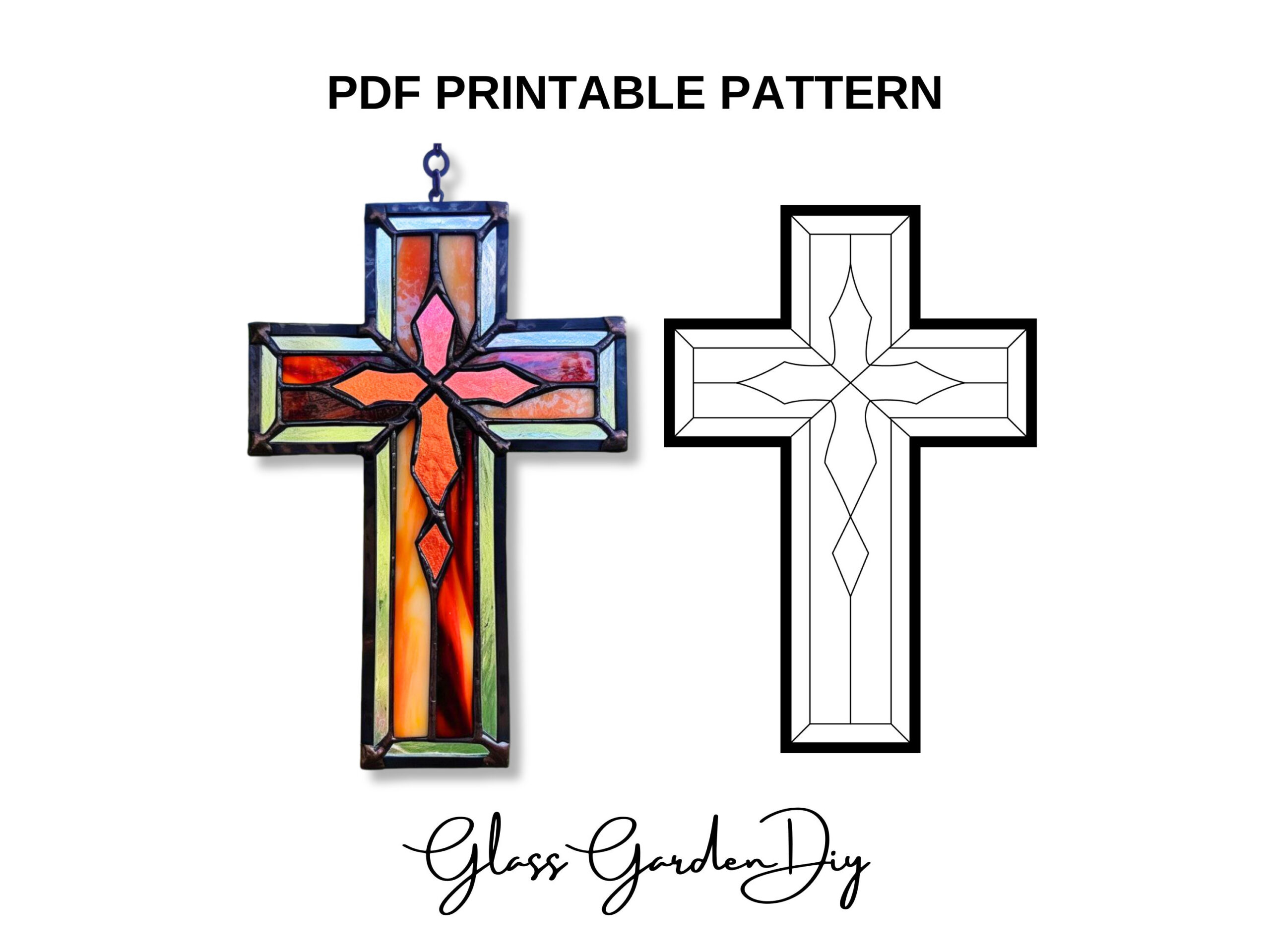 Stained Glass Cross Pattern Pdf | Diy Printable Template with Printable Stained Glass Cross Template