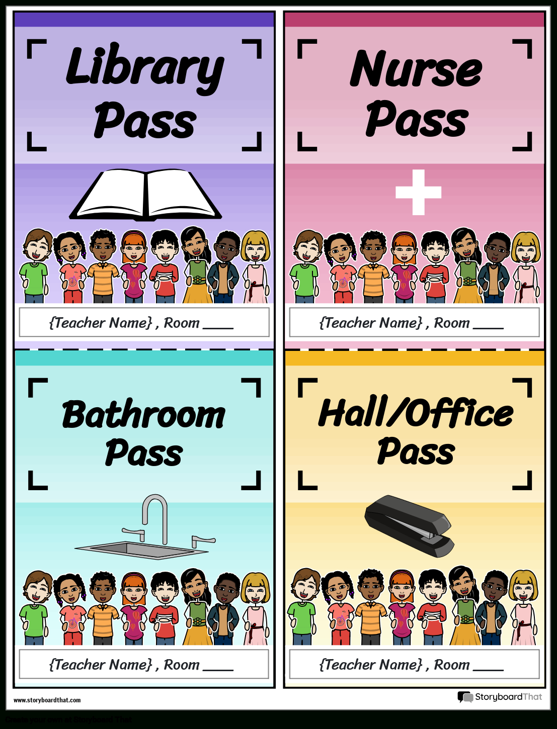 Storyboard That: Free Printable Hall Passes For Classrooms regarding Free Printable Hall Passes For Middle School