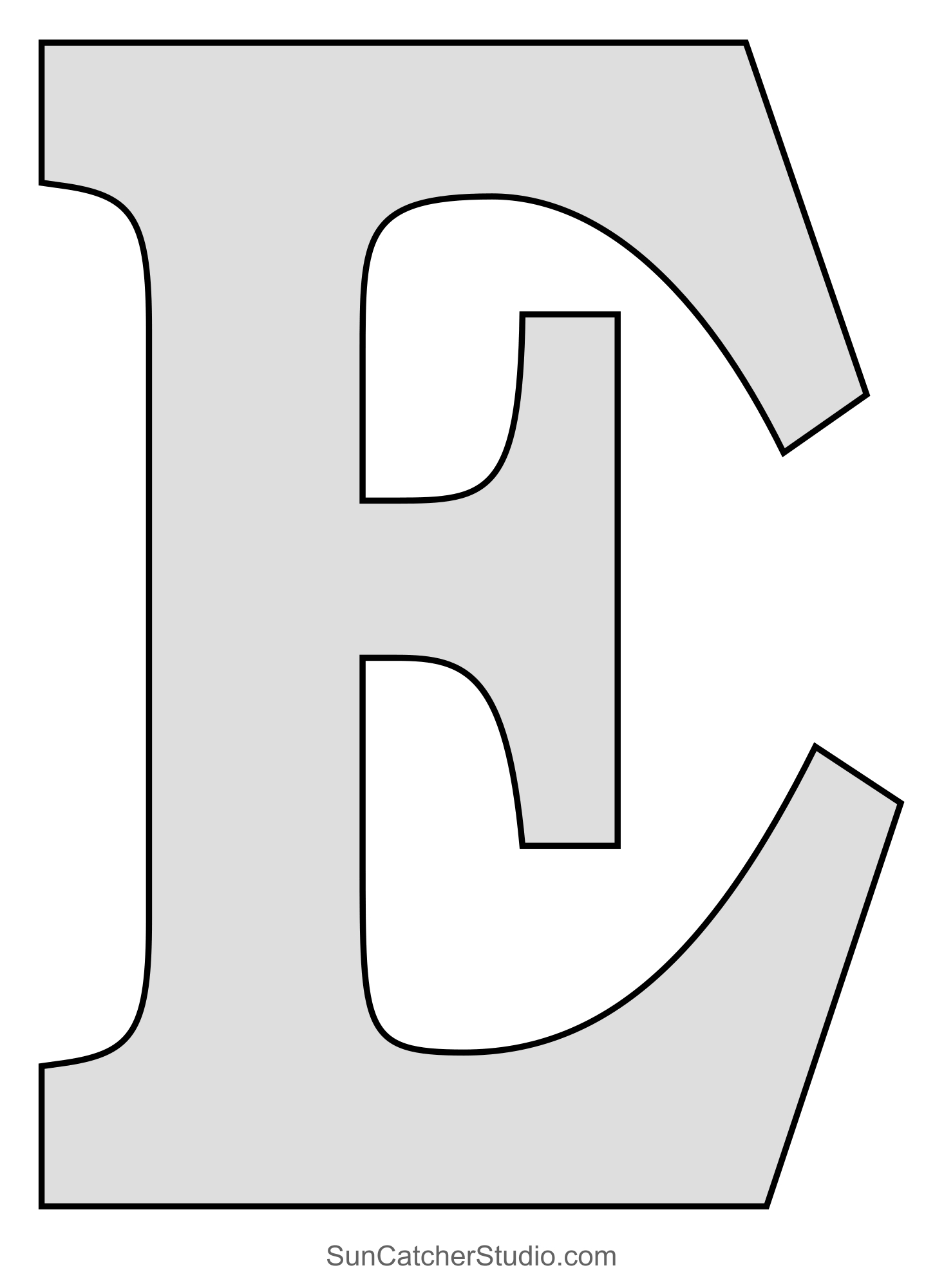 Tall Block Serif Printable Letter Stencils (Numbers And Alphabet in Large Printable Alphabet Letters Free