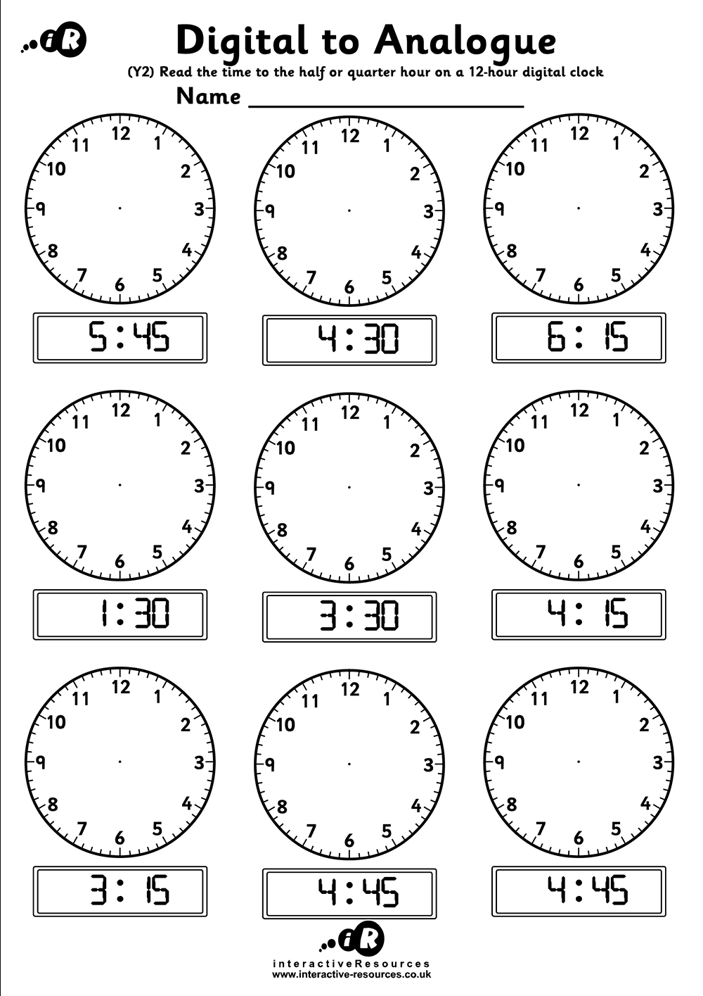 Telling Time Worksheet #2 | Primarylearning - Worksheets Library with Telling the Time Printable Worksheets