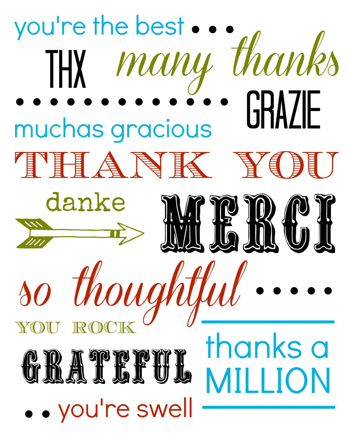Thank You Card Free Printable with Free Thank You Cards Printable