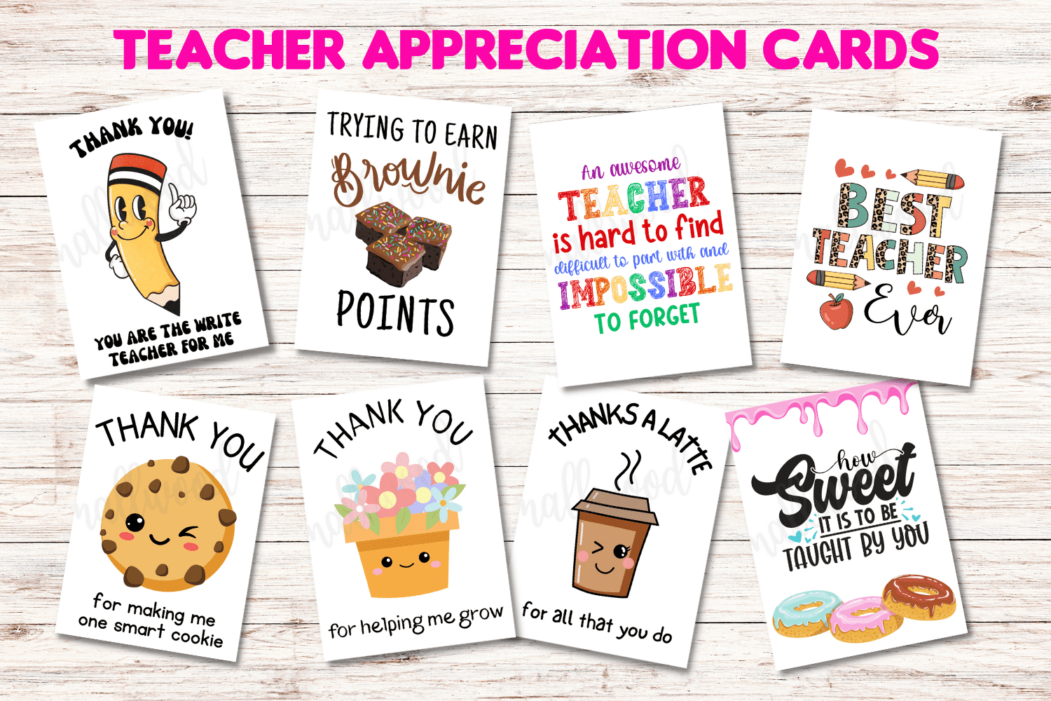 The Best Teacher Thank You Cards (21 Free Printables) - Cassie regarding Printable Thank You Cards From Teachers