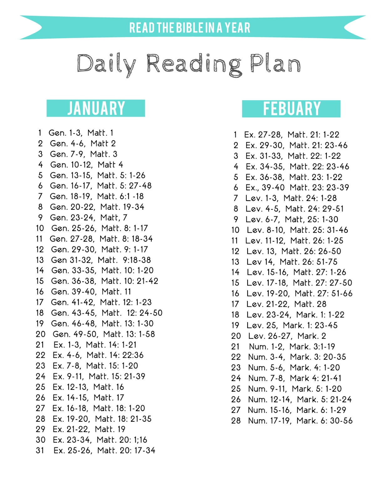 The Kitkat Studio: Free Printable // One Year Bible Reading Plan intended for Printable 1 Year Bible Reading Plan