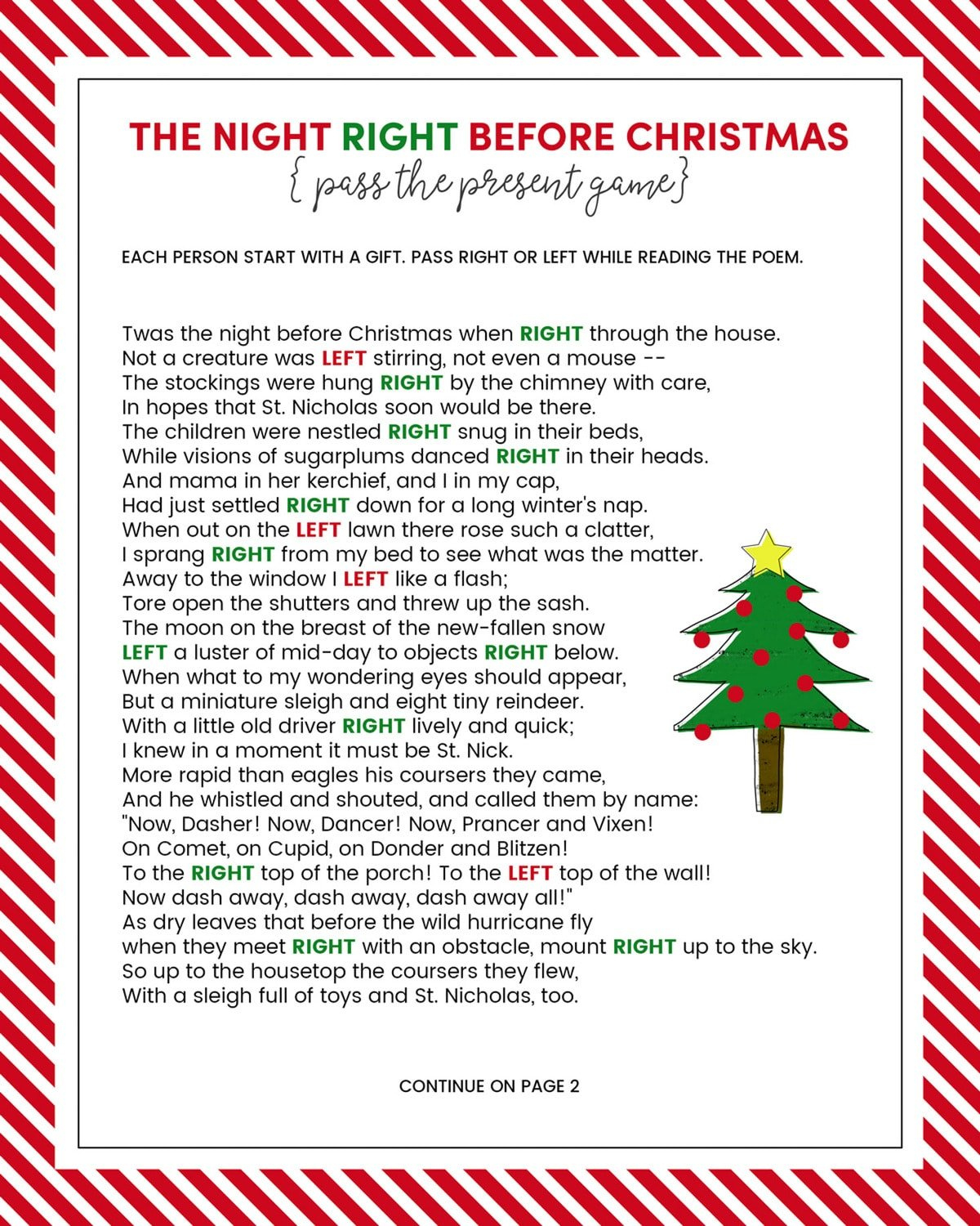 The Left Right Christmas Game {With Story + Print}| Lil' Luna within Right Left Christmas Story Game Free Printable