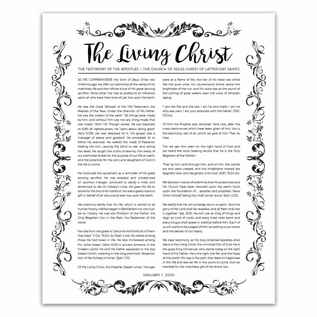 The Living Christ Poster - Organic Style - Available In Multiple inside The Living Christ Free Printable