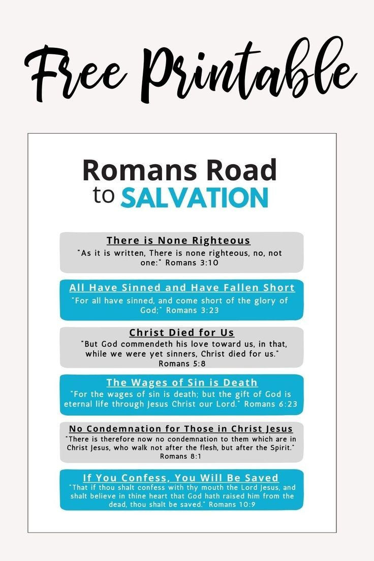 The Romans Road To Salvation Free Printable inside Romans Road to Salvation Printable