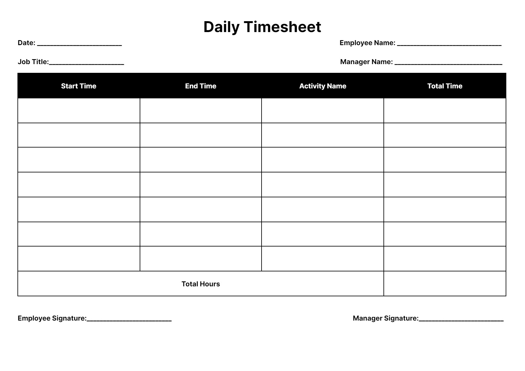 Timesheet Templates: Download &amp;Amp; Print For Free! - Worksheets within Time Card Templates Free Printable