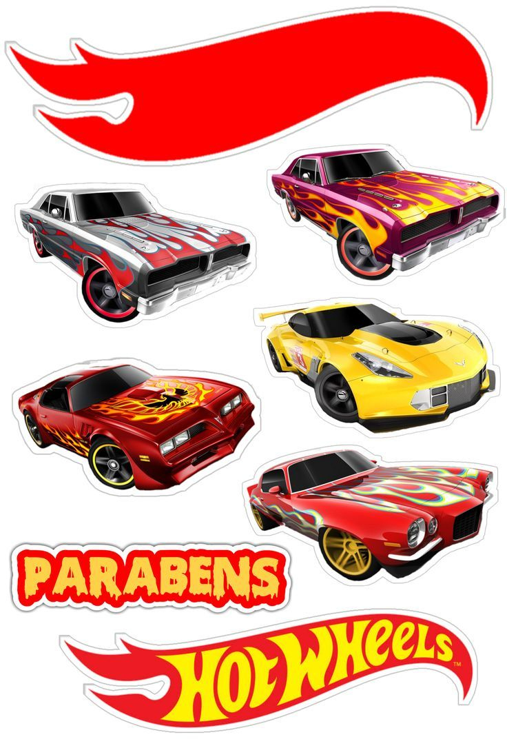 Topper De Bolo Hot Wheels 5Fa in Hot Wheels Cake Topper Printable