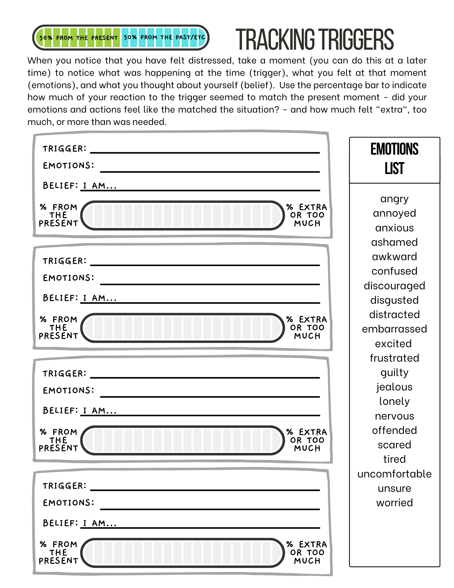 Tracking Triggers Worksheet — Hope Roots - Worksheets Library pertaining to Free Printable Identifying Triggers Worksheets