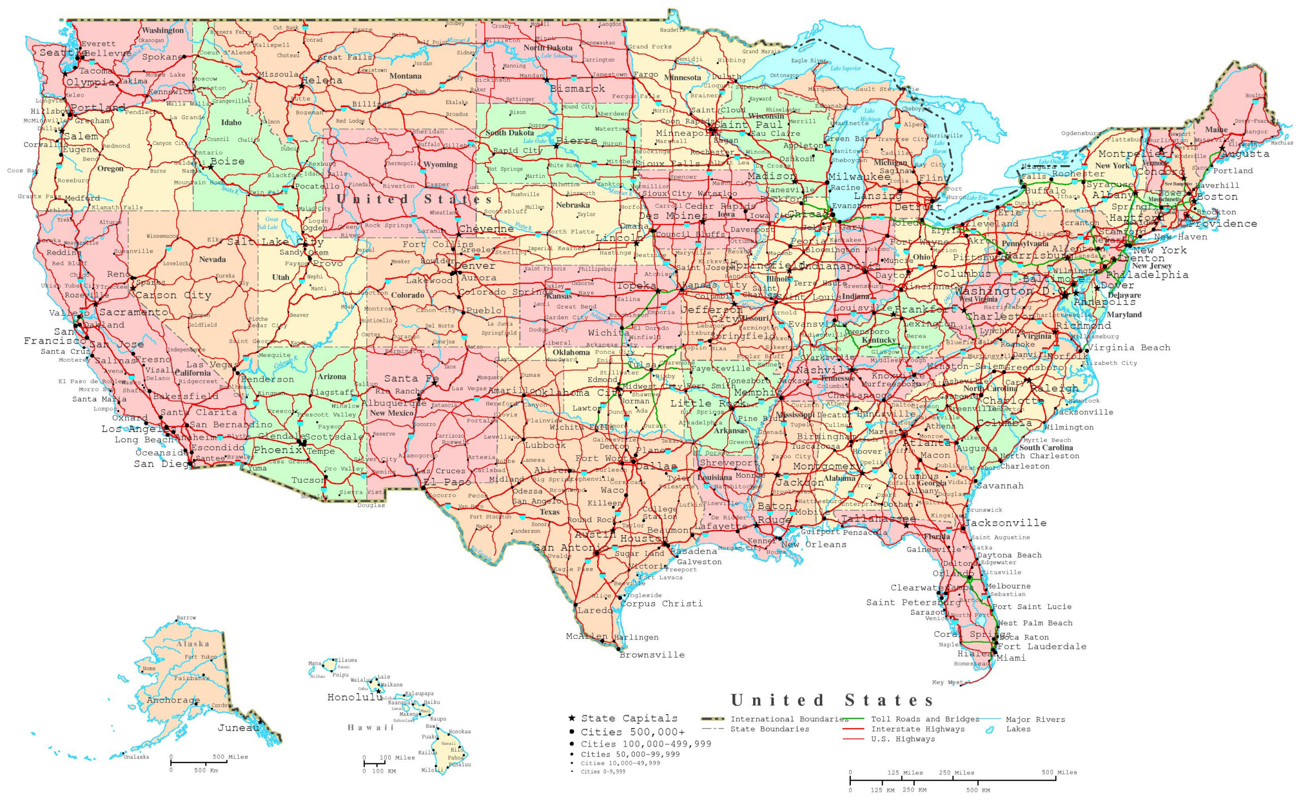 United States Printable Map for Printable Map Of The Us With States