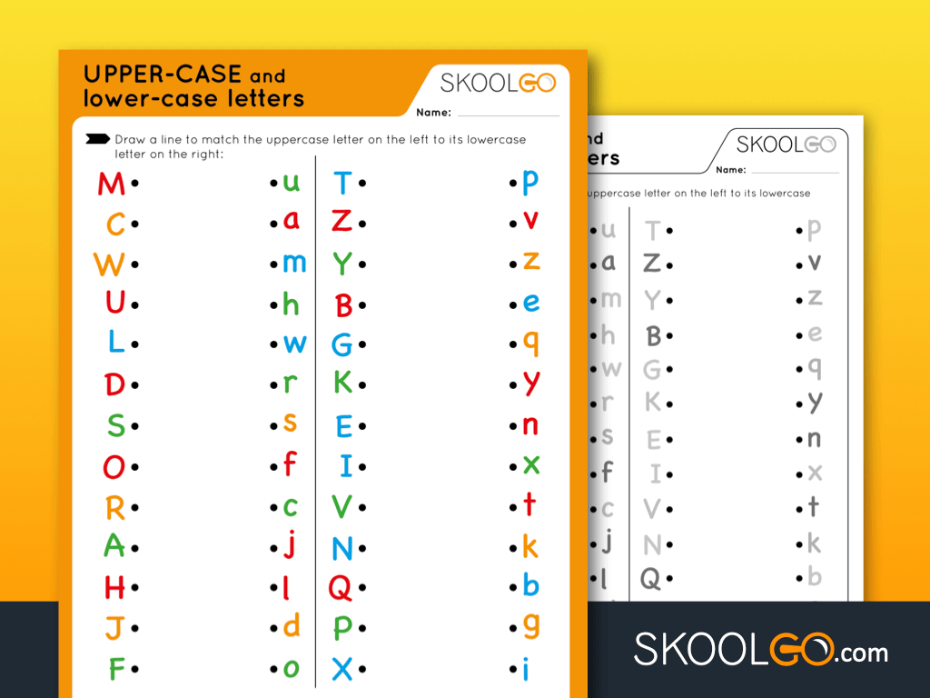 Upper-Case And Lower-Case Letters - Free Worksheet For Kids within Upper and Lower Case Alphabet Printables