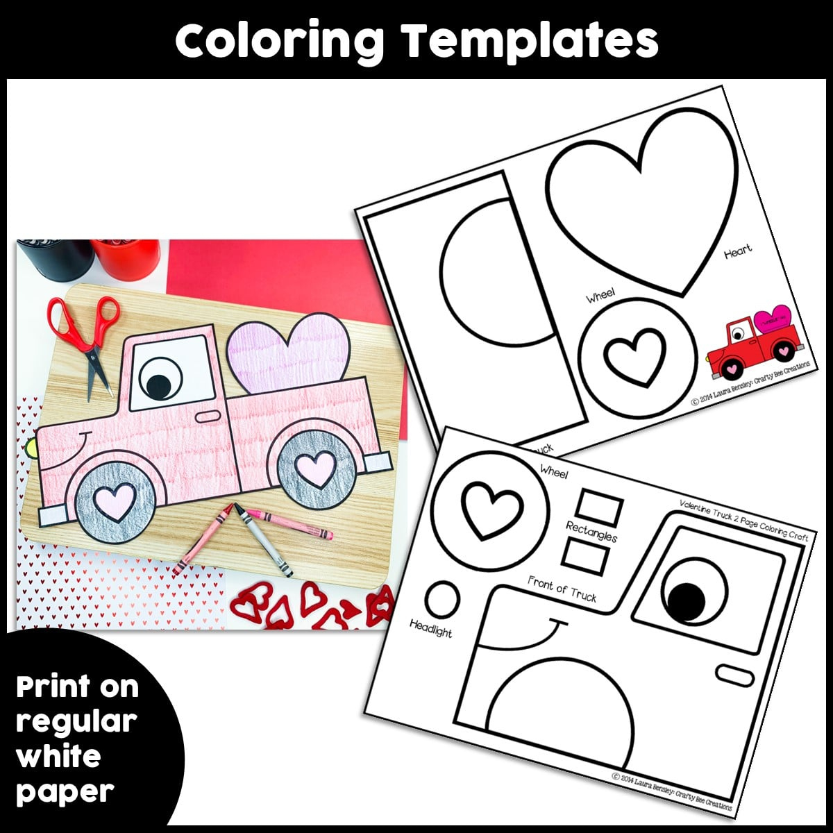 Valentine Truck Craft Activity - Crafty Bee Creations throughout Printable Valentine'S Day Crafts