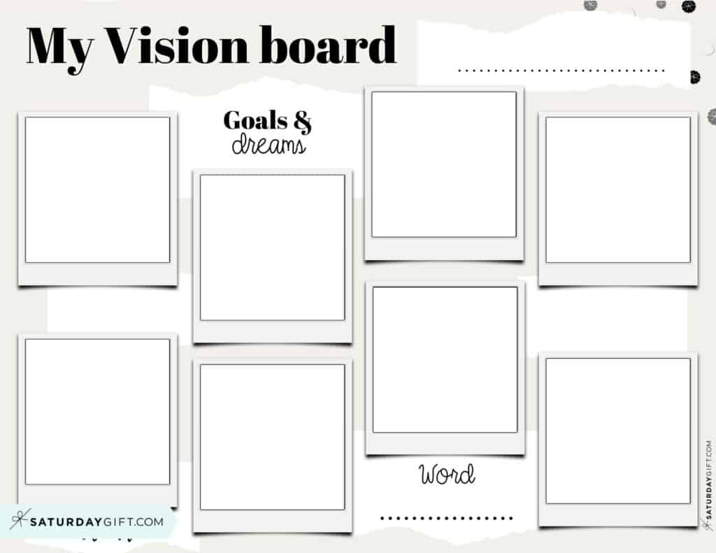 Vision Board Template - 27 Cute (&Free) Dream Board Printables inside Printable Vision Board Template