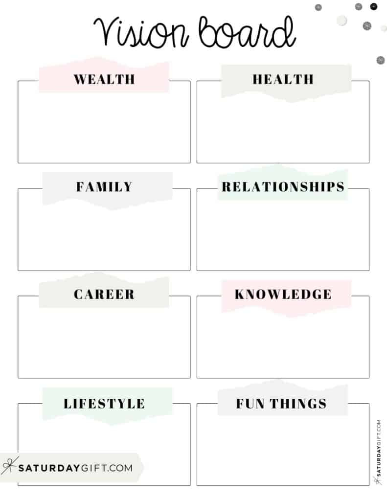 Vision Board Template - 27 Cute (&Free) Dream Board Printables intended for Printable Vision Board Template