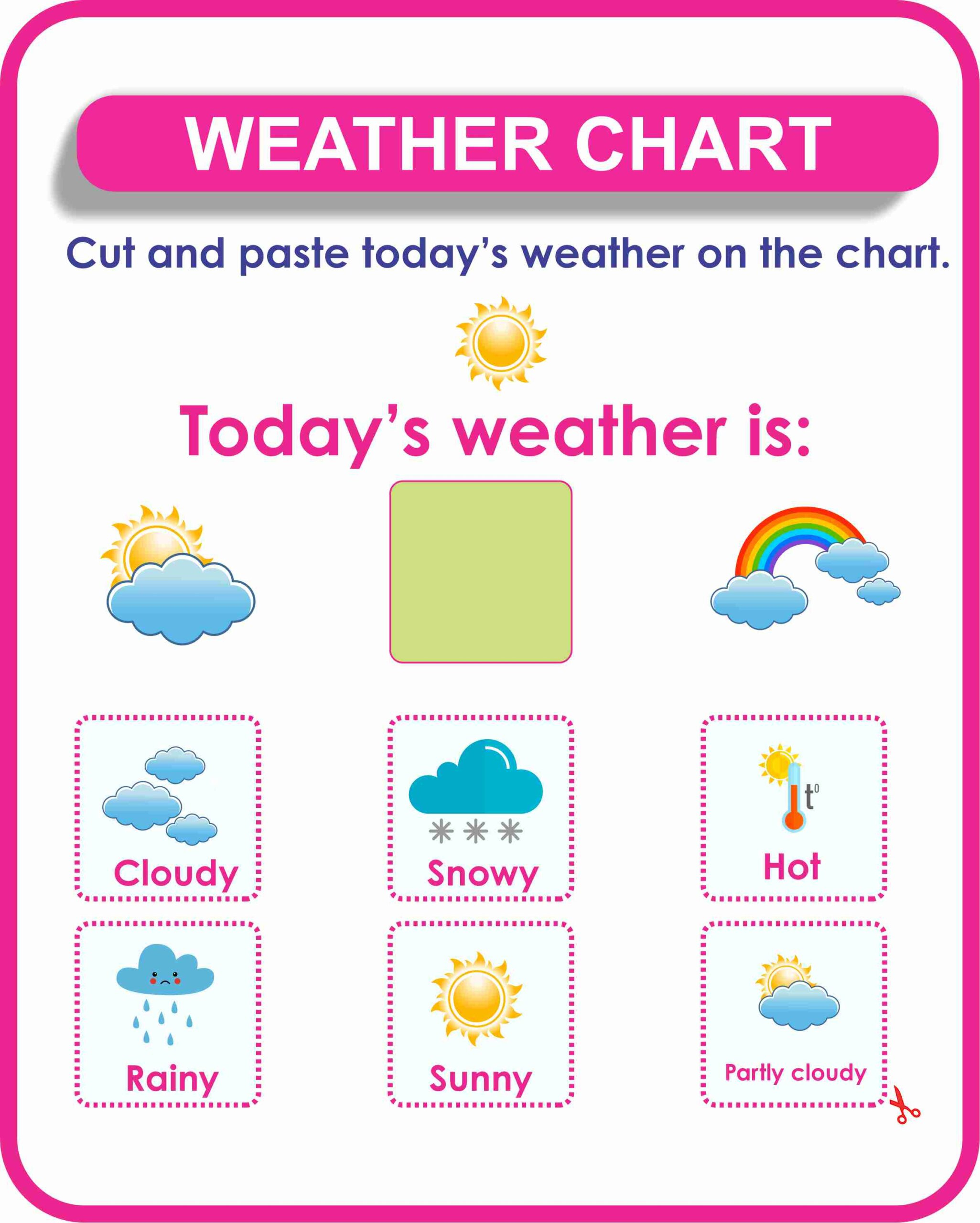 Weather Chart For Kids- Printable | Montessoriseries with regard to Weather Chart Printables For Preschool