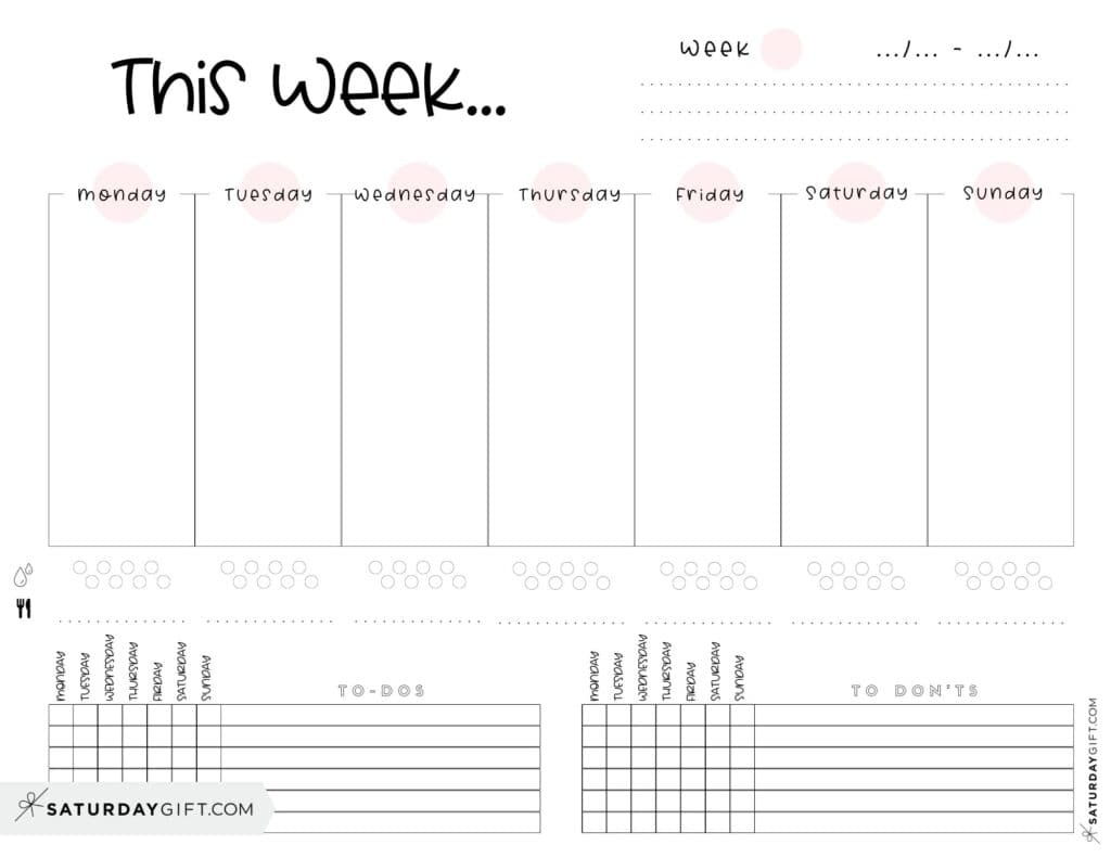 Weekly Planner Printable - 39 Cute Free Weekly Calendar Templates within Week At a Glance Printable