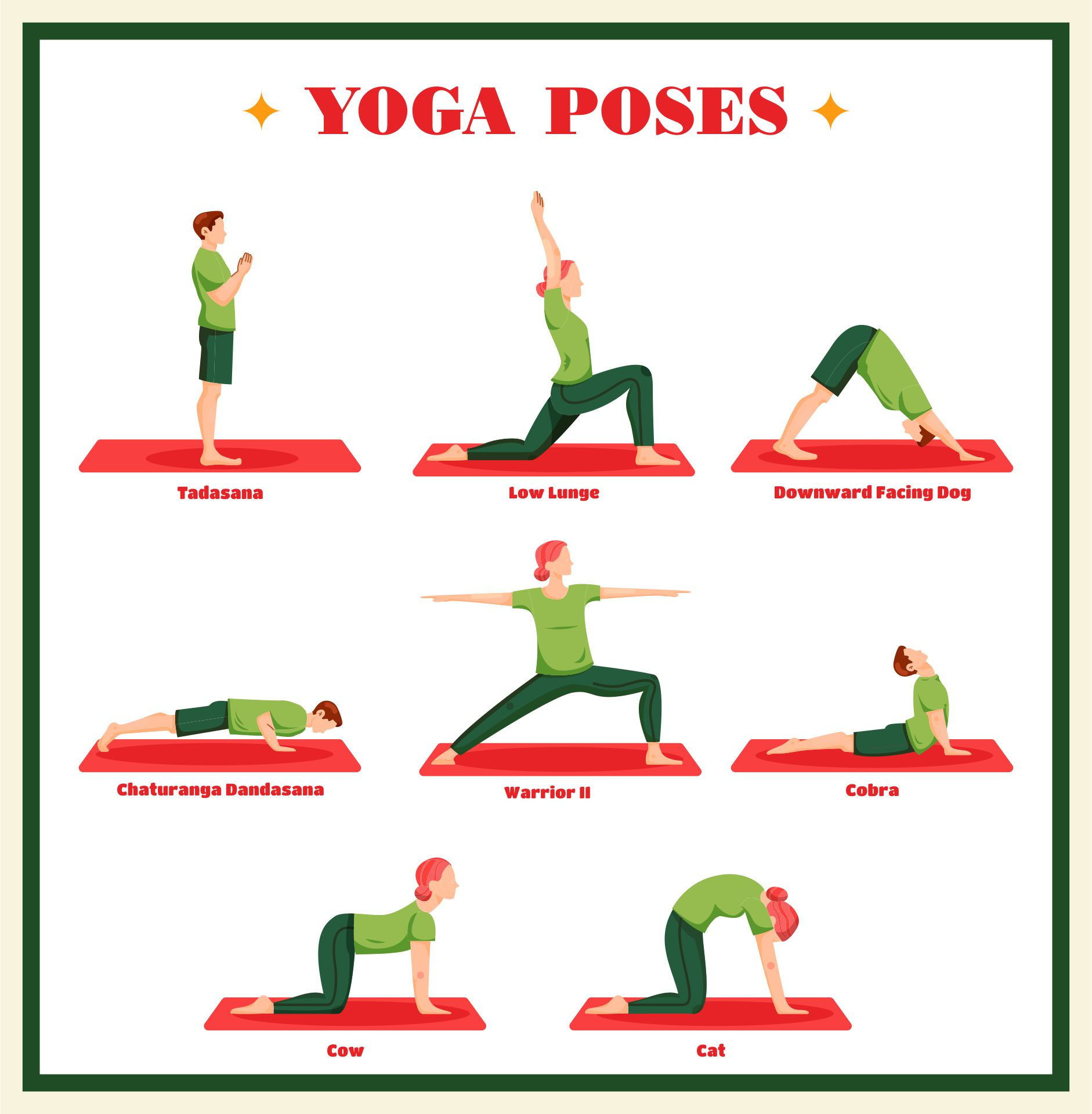 Yoga Poses Chart - 10 Free Pdf Printables | Printablee inside Pdf Printable Yoga Poses Chart